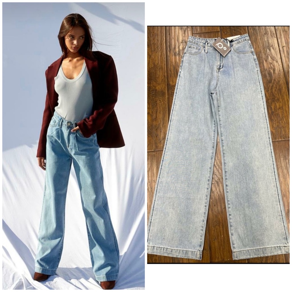 INSANE GENE High Rise Wide Leg Trouser Jeans - Picture 11 of 11